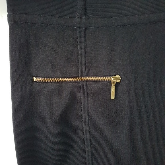 REISS Bodycon Boat Neck Knee Length Gold Detail Dress Dark Blue Sz M - Picture 11 of 15